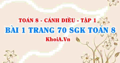 Bài 1 trang 70 SGK Toán 8 tập 1 Cánh Diều